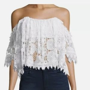 NWT Tularosa Amelia Lace Off-Shoulder Crop Top Size Small